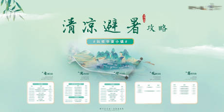 源文件下载【地产夏季清凉避暑攻略宣传海报展板】编号：22340018533686997
