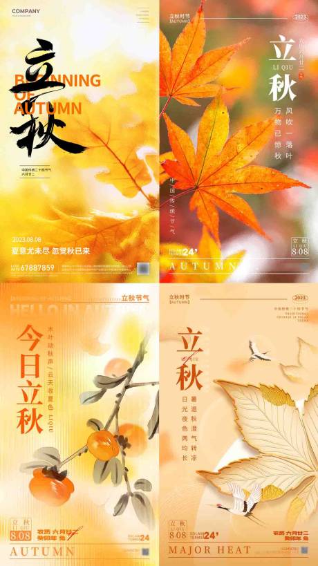 源文件下载【立秋系列海报】编号：86350018462304014