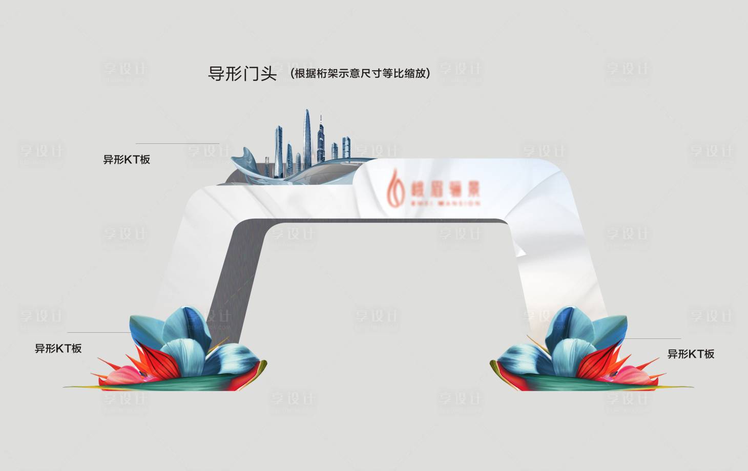 源文件下載【享設計】搜索編號：79780019013957031【地產異形活動門頭】
