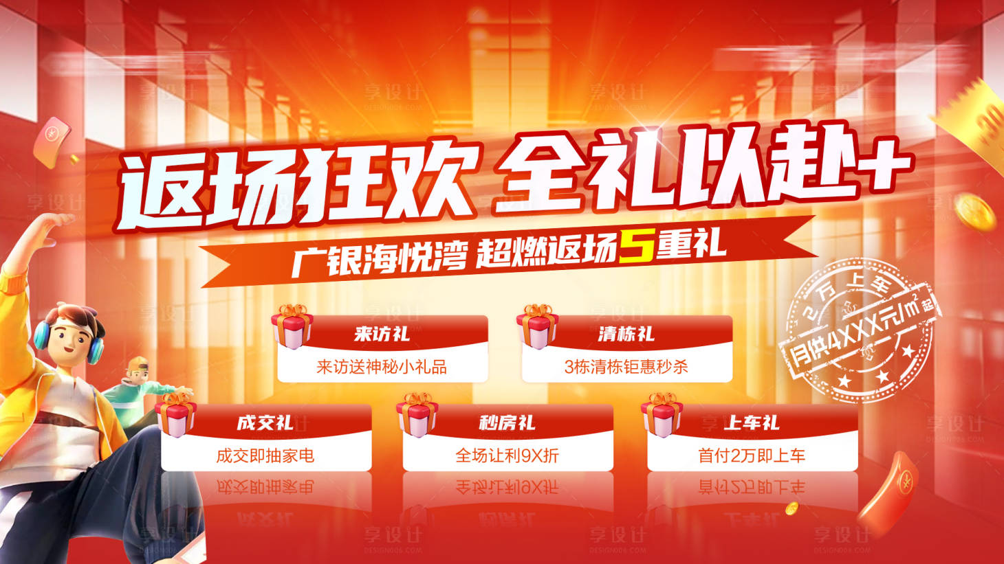 源文件下載【享設(shè)計(jì)】搜索編號(hào)：55940018592183859【地產(chǎn)五重禮活動(dòng)海報(bào)】