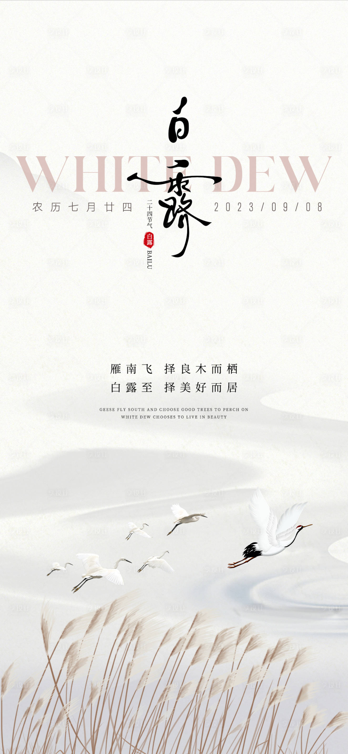 源文件下载【白露节气海报】编号：85670018821762955