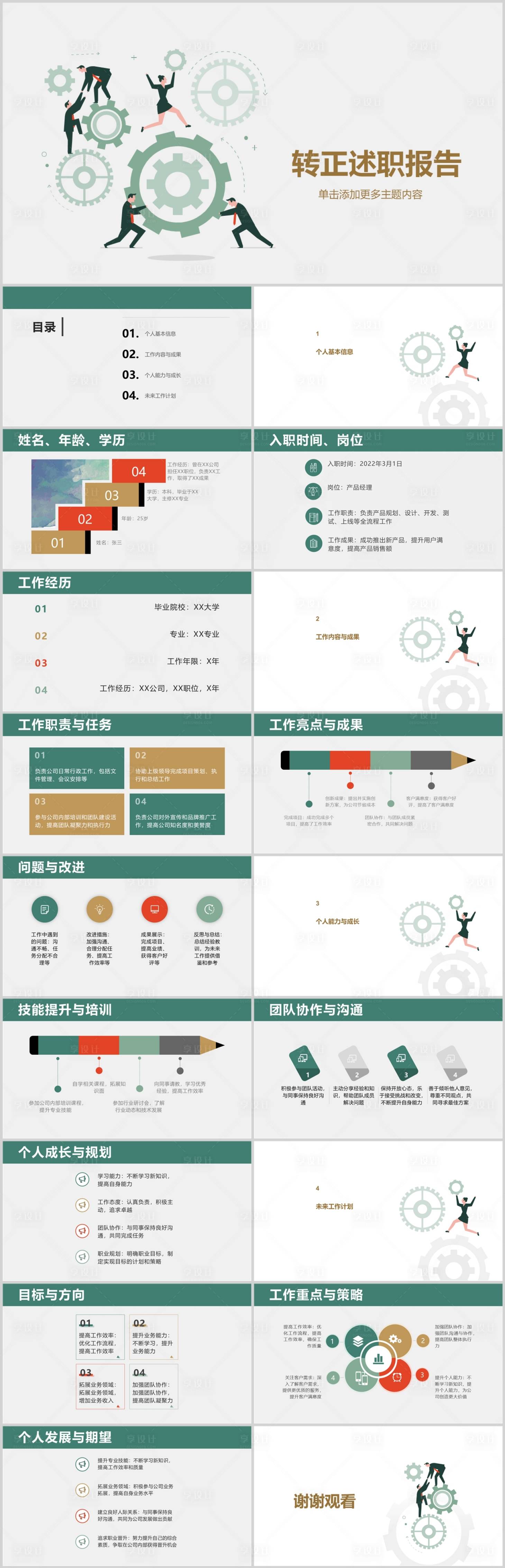 源文件下载【享设计】搜索编号：16600018489144160【转正述职报告PPT】