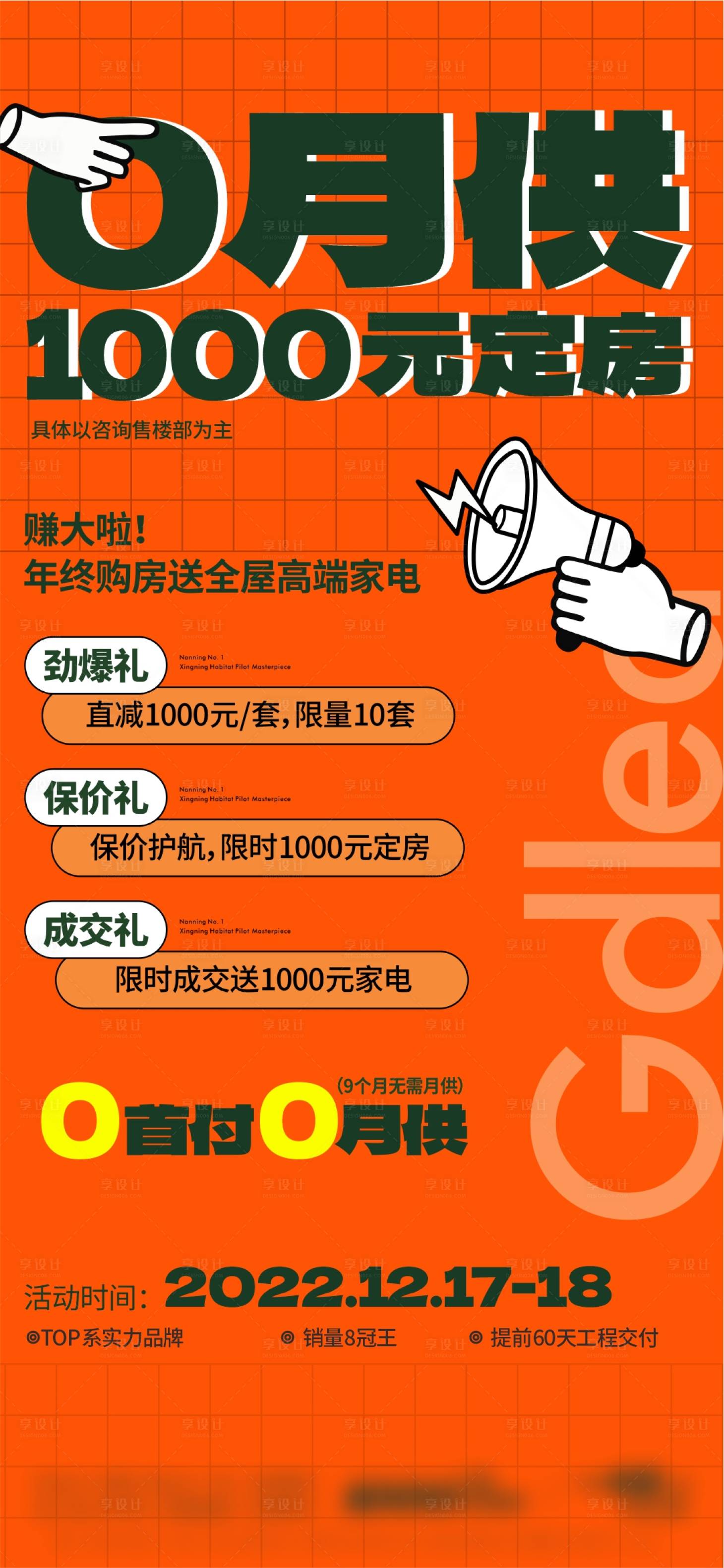 源文件下载【享设计】搜索编号：98060018897473463【地产政策热销海报】