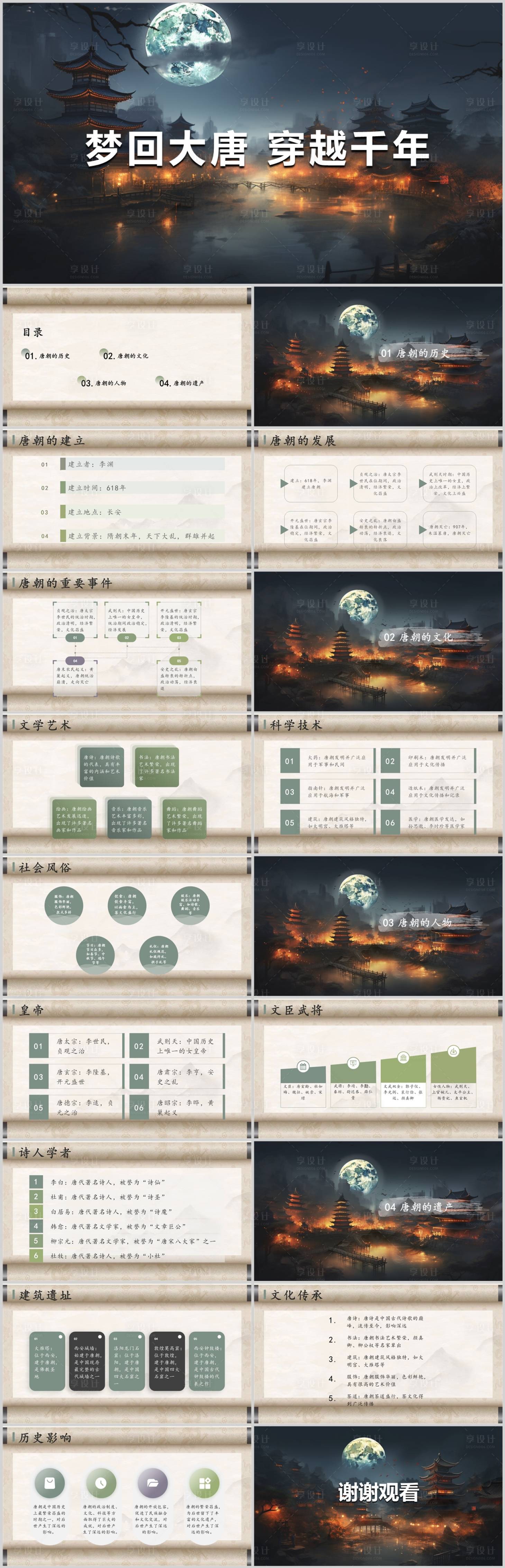 源文件下载【梦回大唐穿越千年PPT】编号：37510018699516688