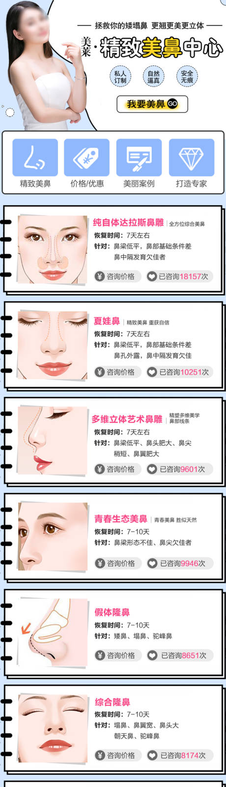 医美鼻部列表详情页-源文件【享设计】