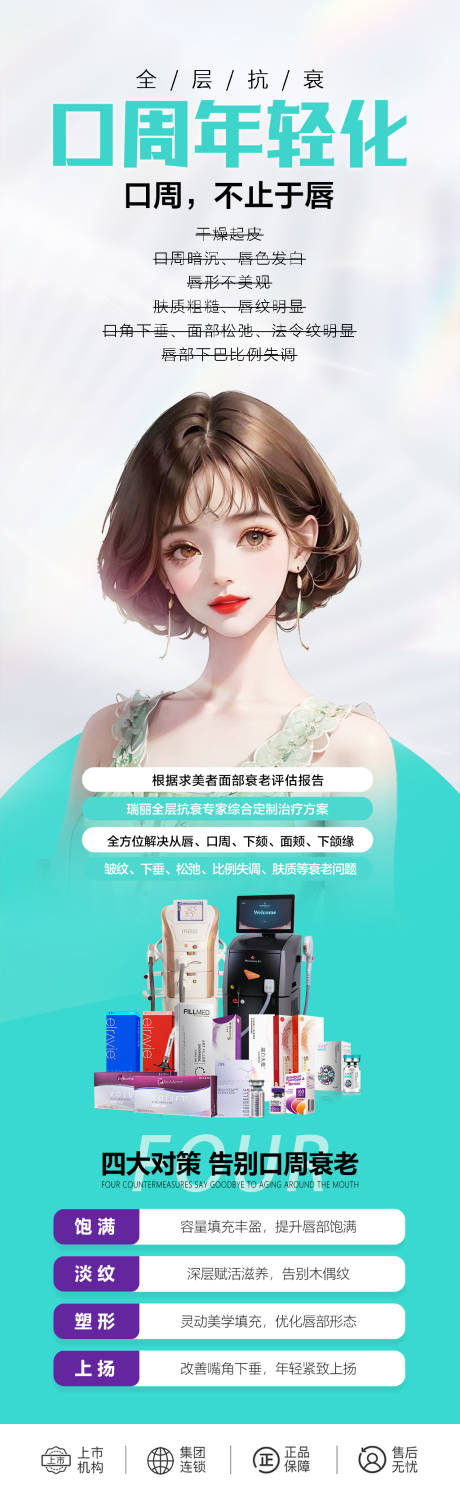 源文件下载【享设计】搜索编号：70150019074935746【口周年轻化医美长图海报】