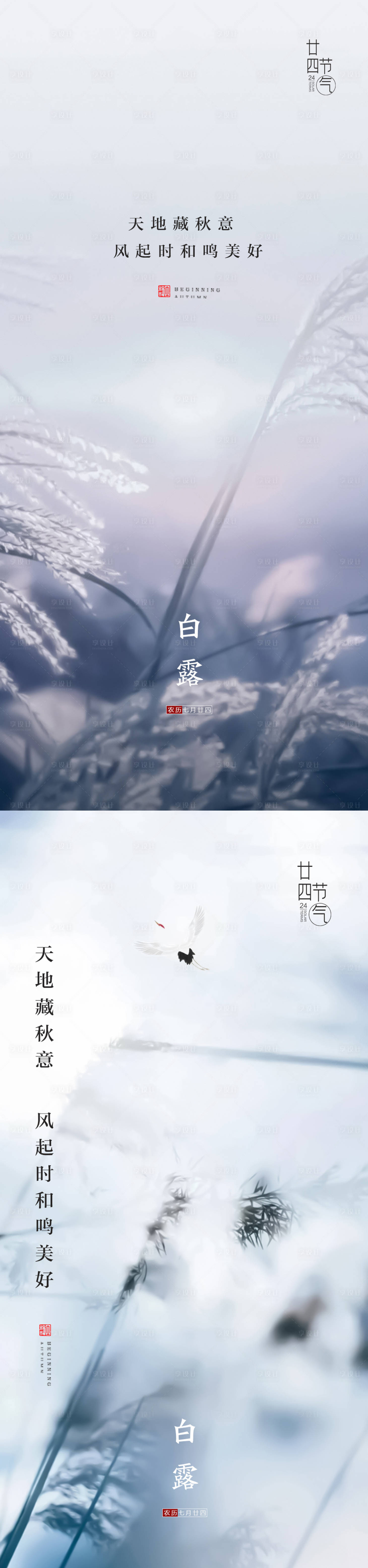 源文件下载【白露节气海报】编号：93740018589974375
