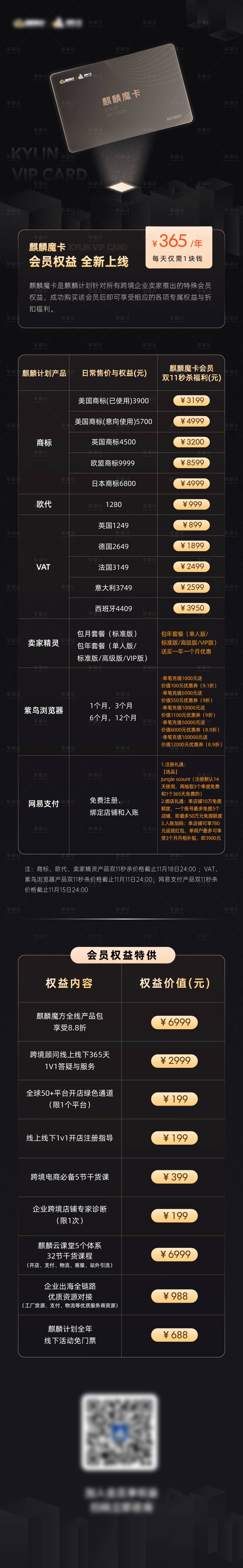 源文件下載【享設計】搜索編號：93040018801801576【年卡會員福利黑金長圖海報】