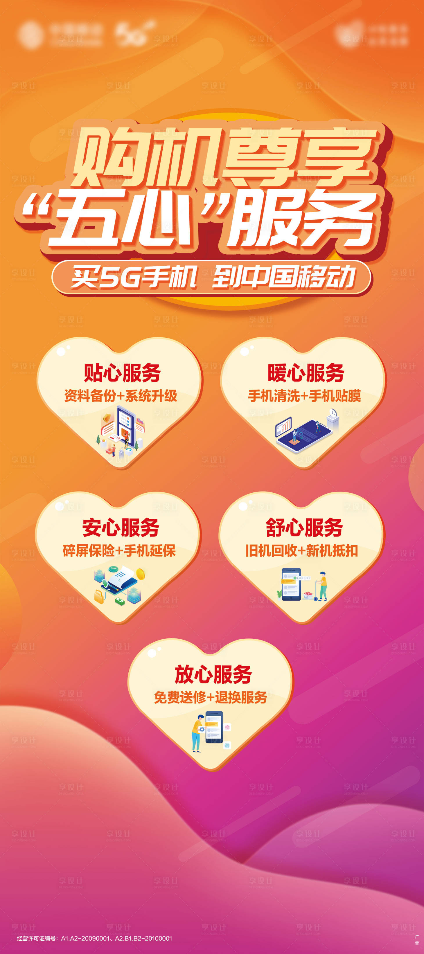 源文件下载【享设计】搜索编号：36260018963893475【五心购机服务海报】