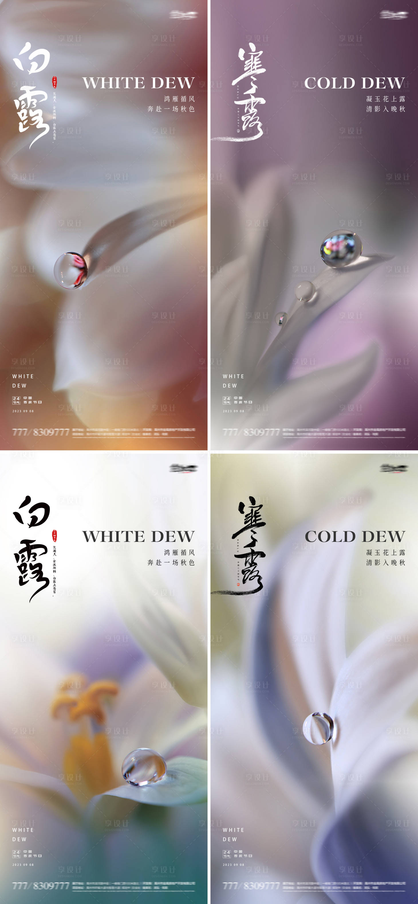 源文件下载【白露寒露水珠24节气海报】编号：94370018903166268