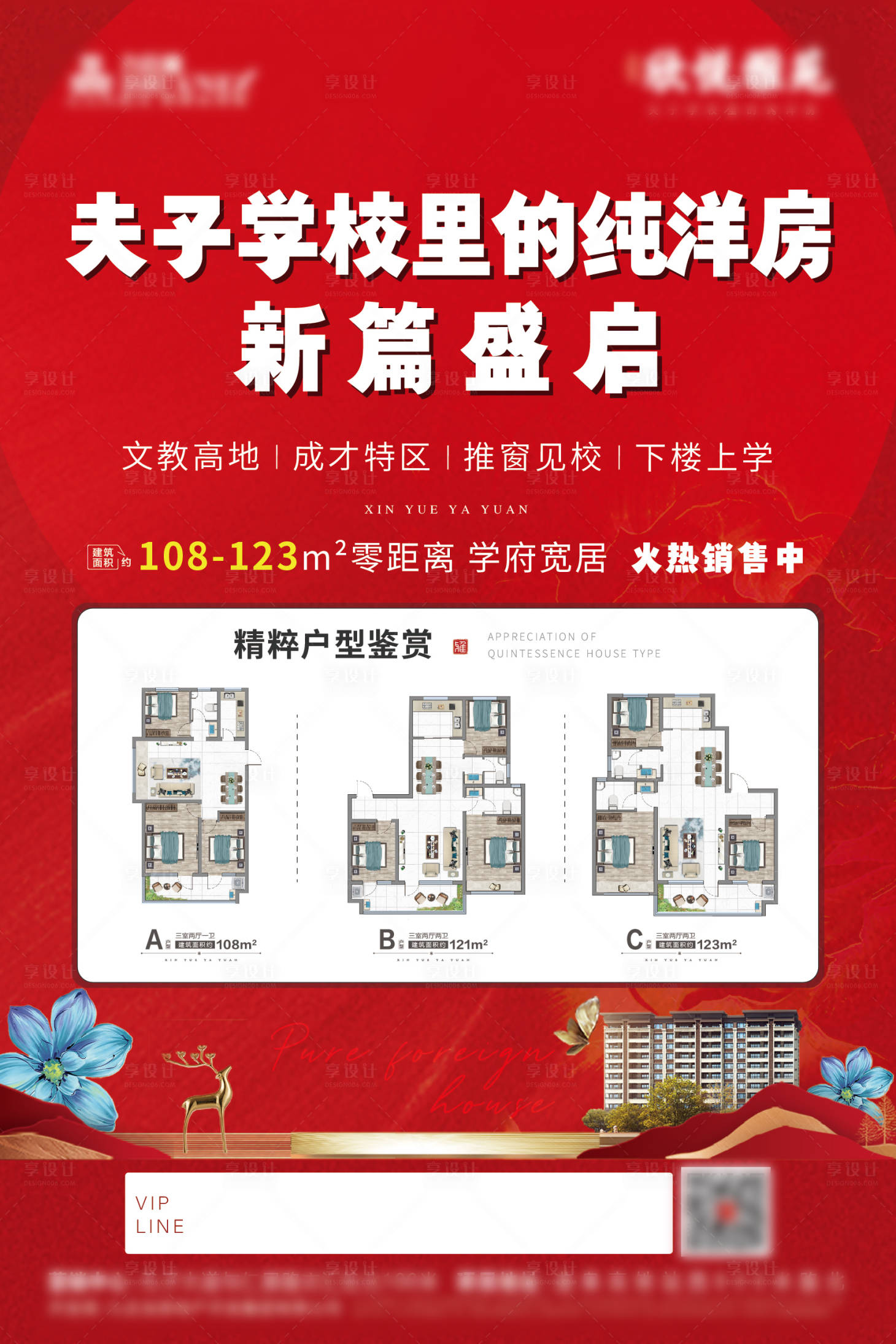 源文件下载【享设计】搜索编号：74700018883233541【红色户型海报】
