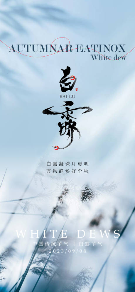 源文件下载【白露节气海报】编号：83350018869561543