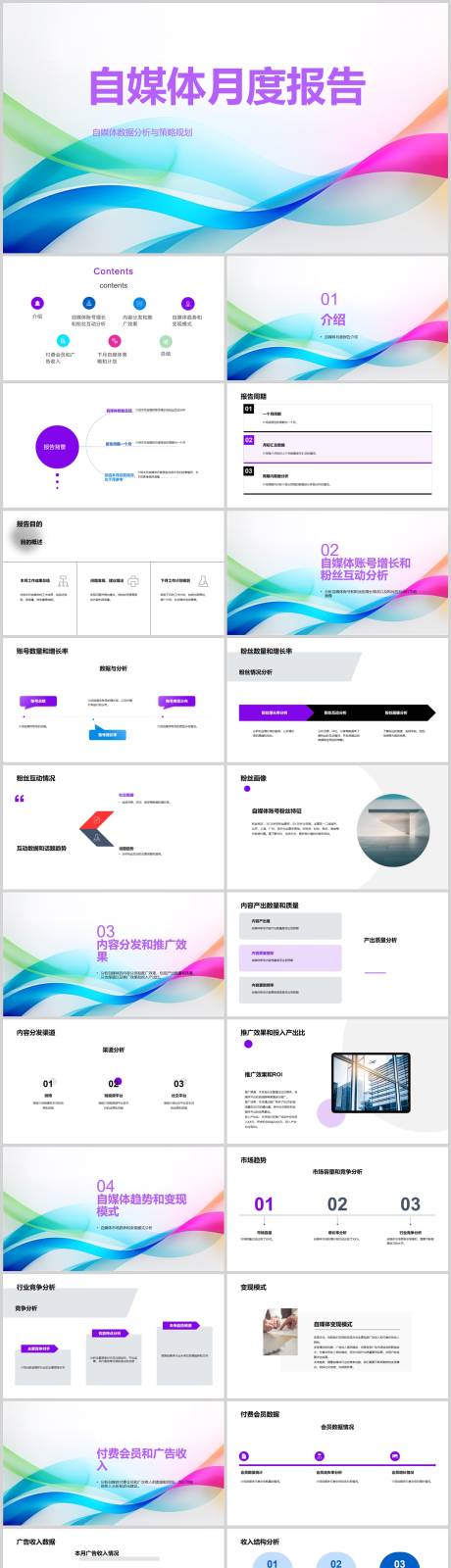 自媒体月度报告PPT