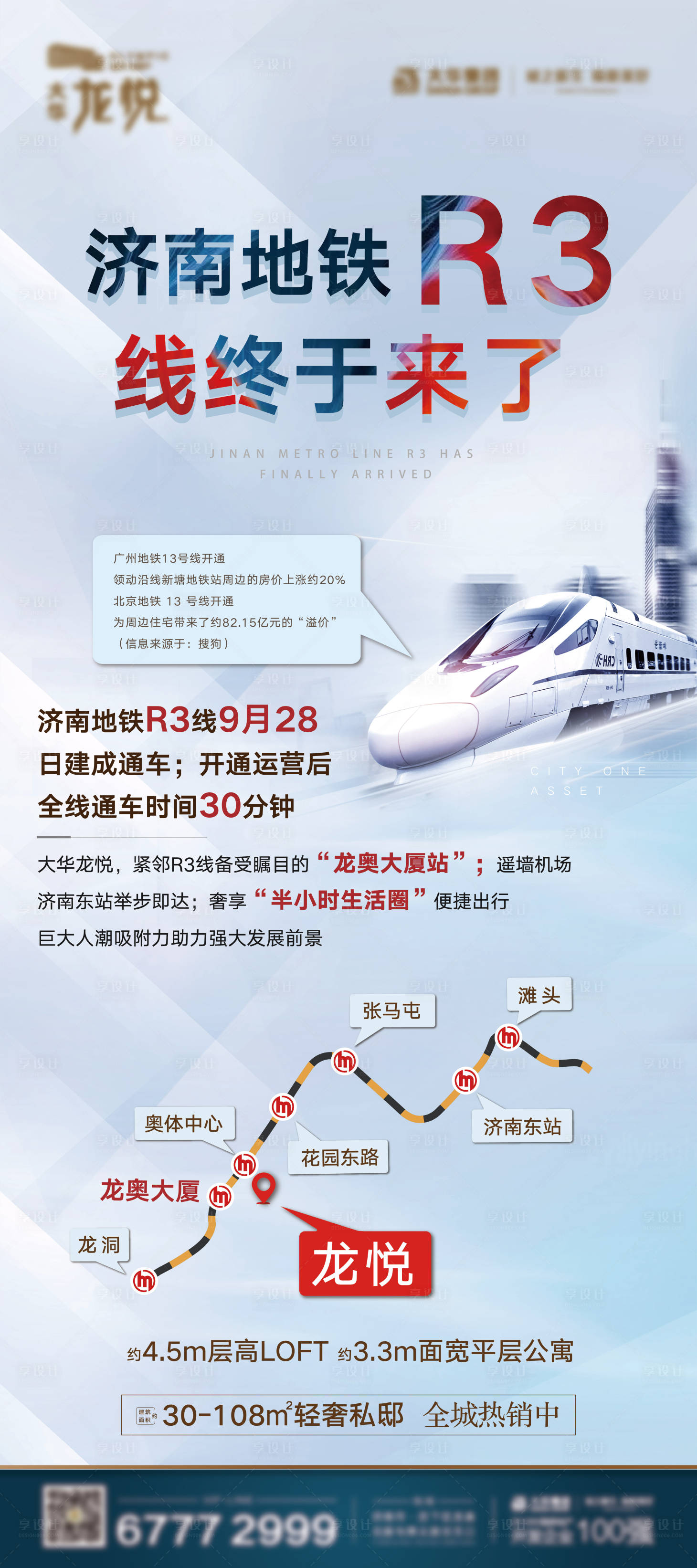 源文件下载【享设计】搜索编号：95030018550545941【房地产地铁价值海报】