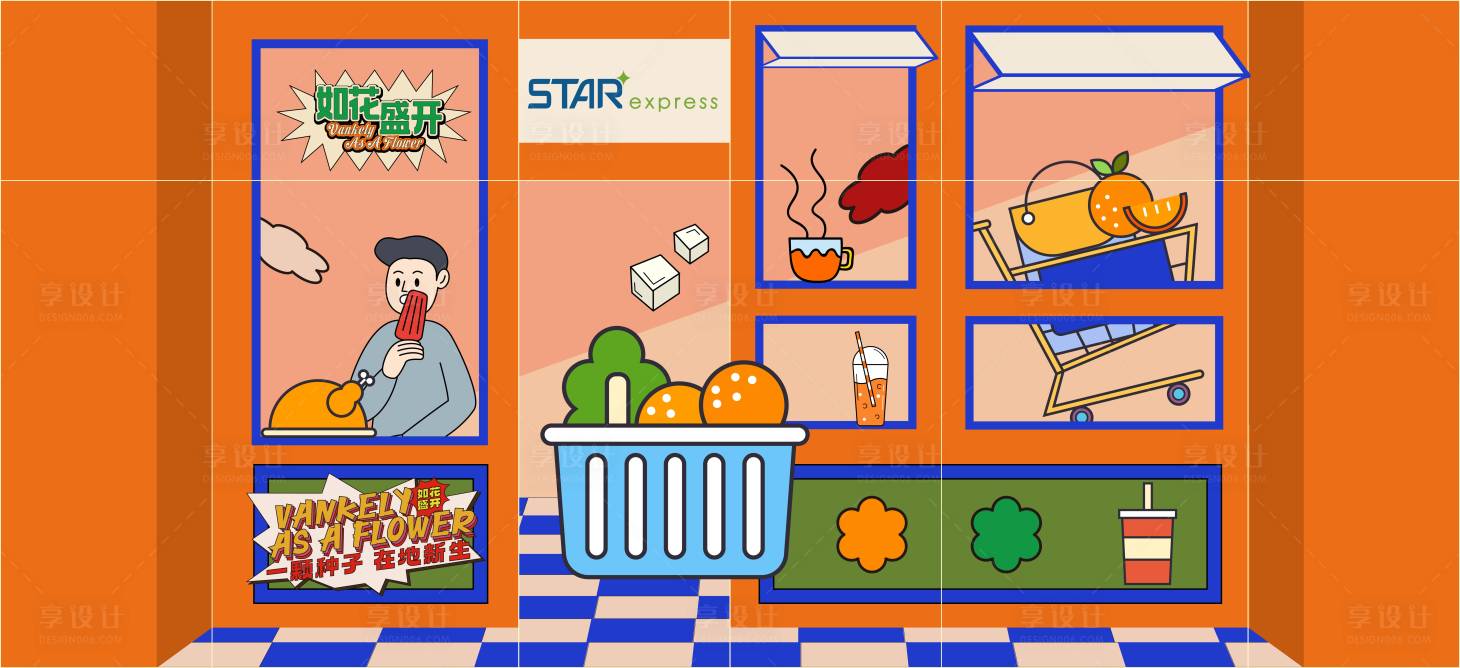 源文件下载【享设计】搜索编号：26380019005102970【复古美食插画玻璃贴】