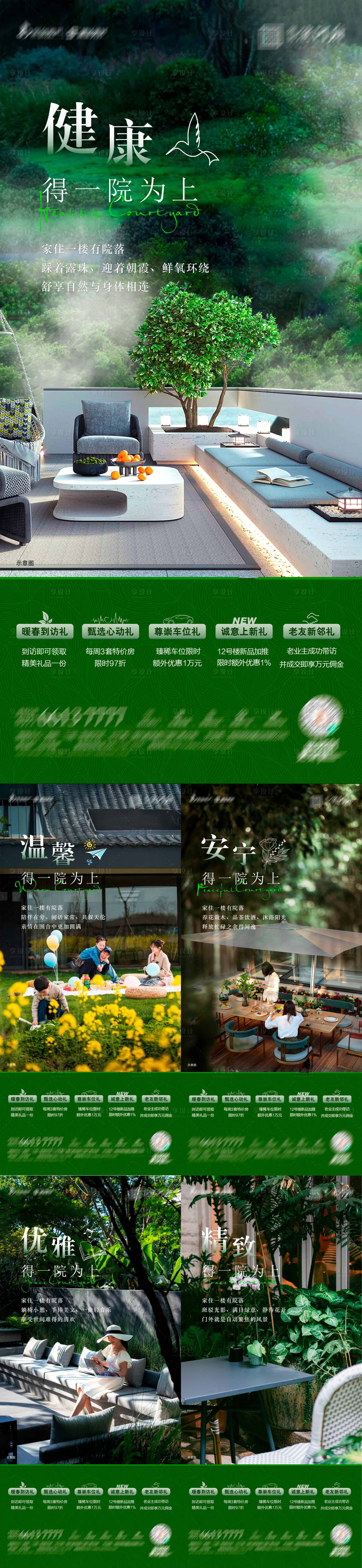 源文件下载【享设计】搜索编号：31760018512837552【地产一楼带院价值点系列海报】