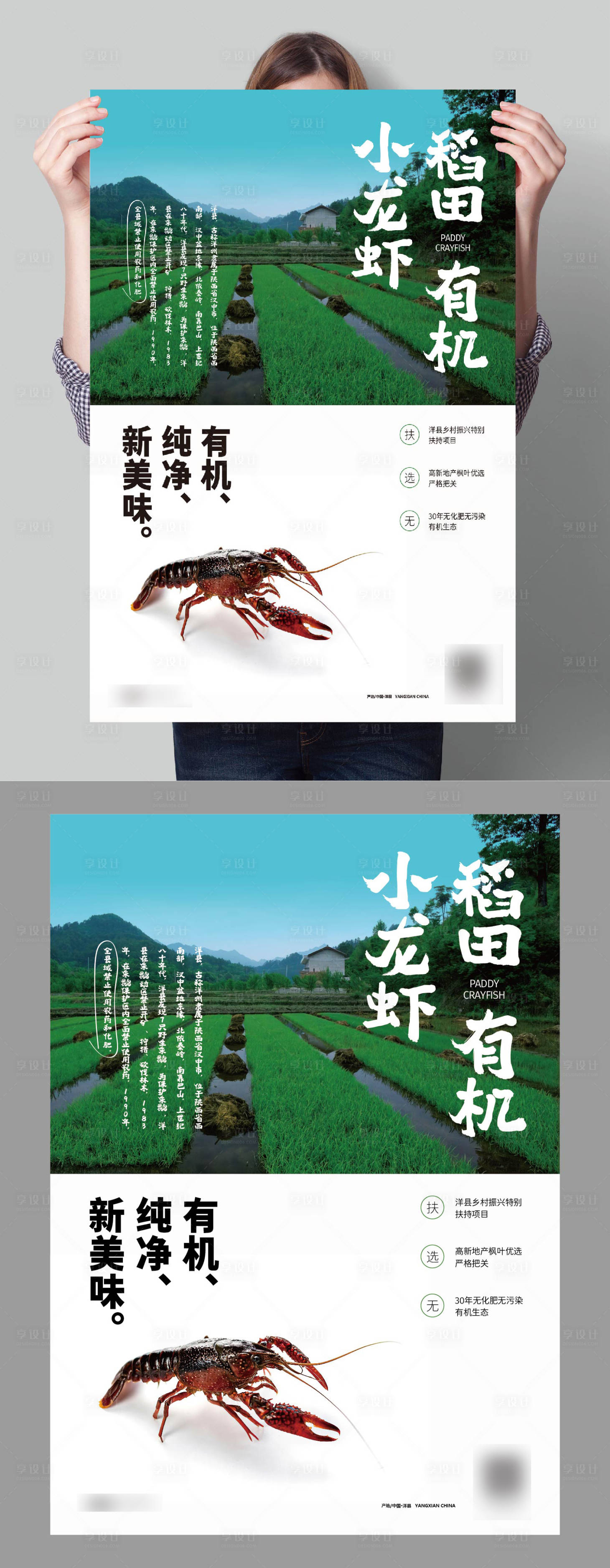源文件下载【享设计】搜索编号：40450018669056849【小龙虾美食宣传系列海报】