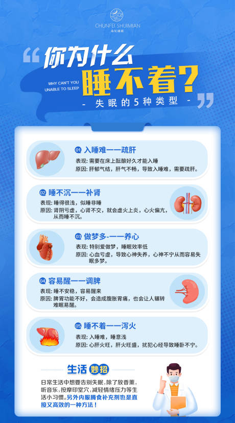 源文件下载【享设计】搜索编号：29110018975035890【失眠科普小知识海报】