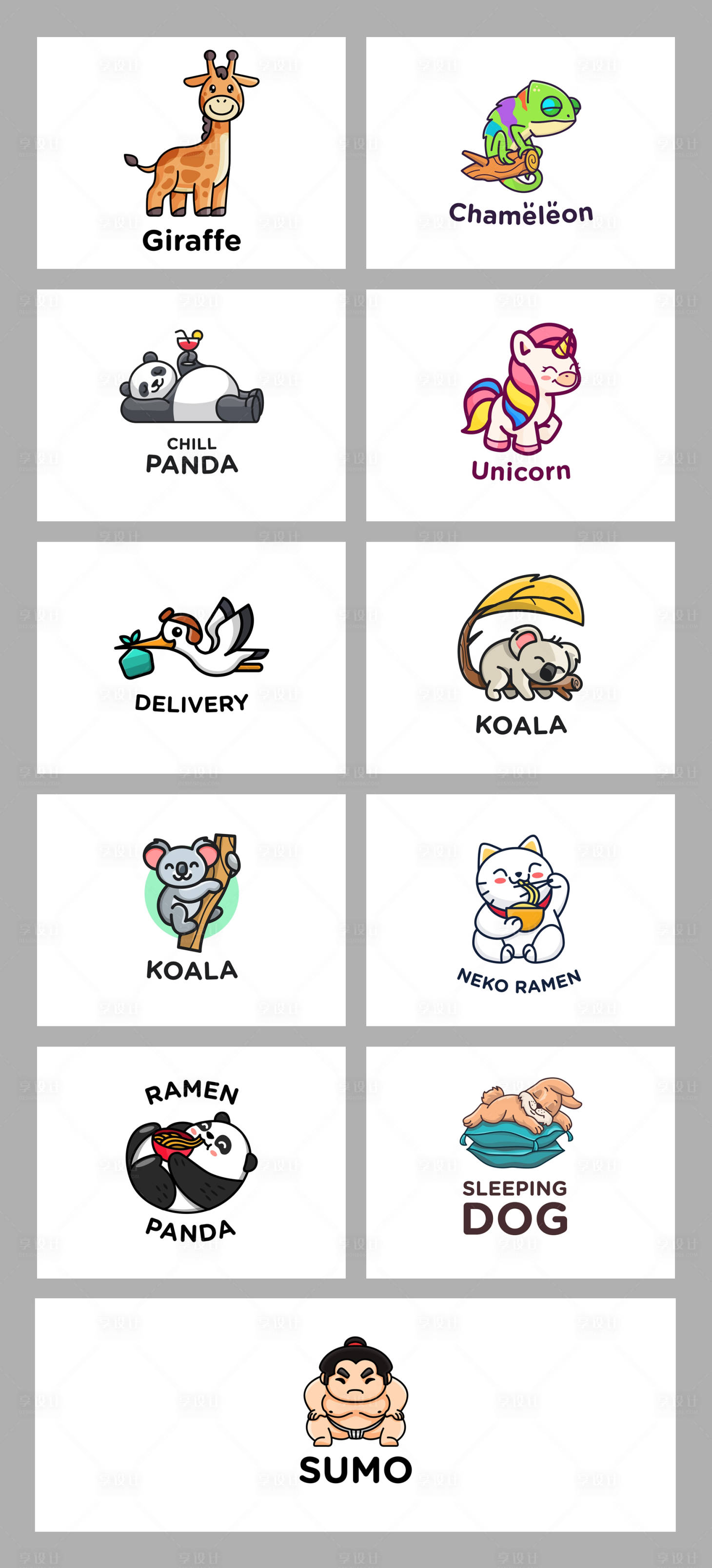 源文件下載【享設計】搜索編號：20140018697377194【卡通動物主題LOGO設計】