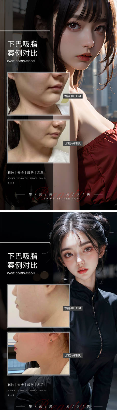 源文件下載【享設計】搜索編號：94560019290554972【下巴吸脂案例對比】