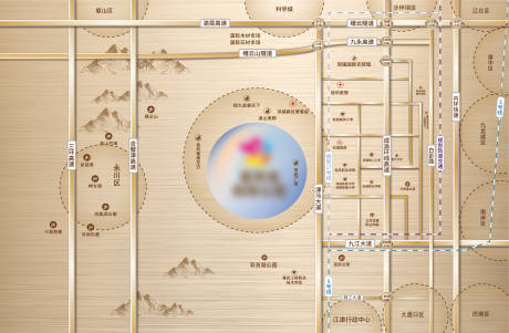 源文件下载【地产金色区位图】编号：64090019466458532