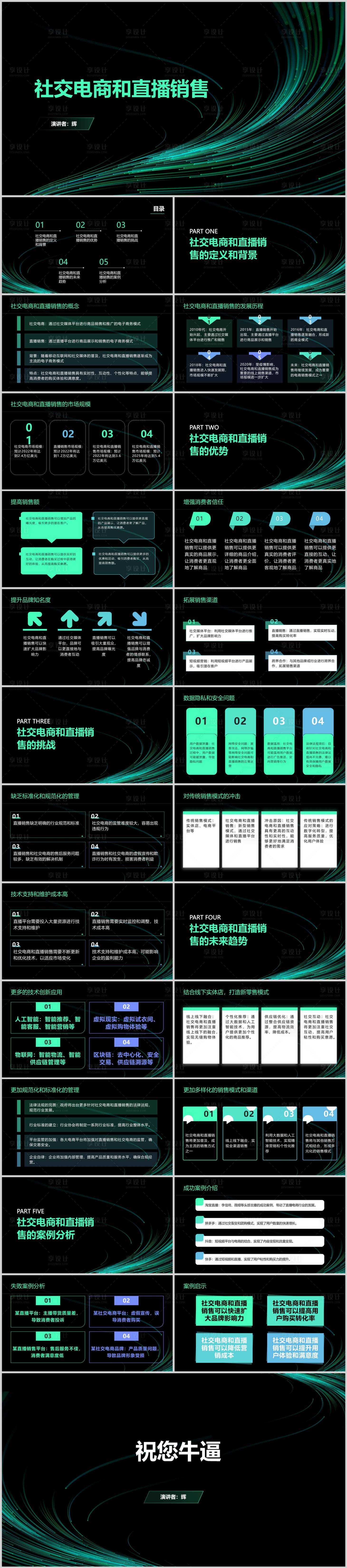 源文件下載【享設(shè)計】搜索編號：74640019505712269【社交電商和直播銷售PPT】