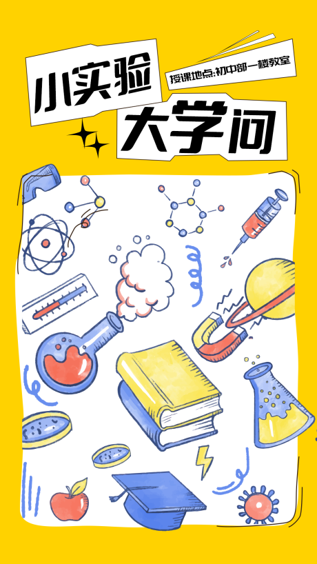 源文件下载【小实验大学问海报】编号：81860019428825608