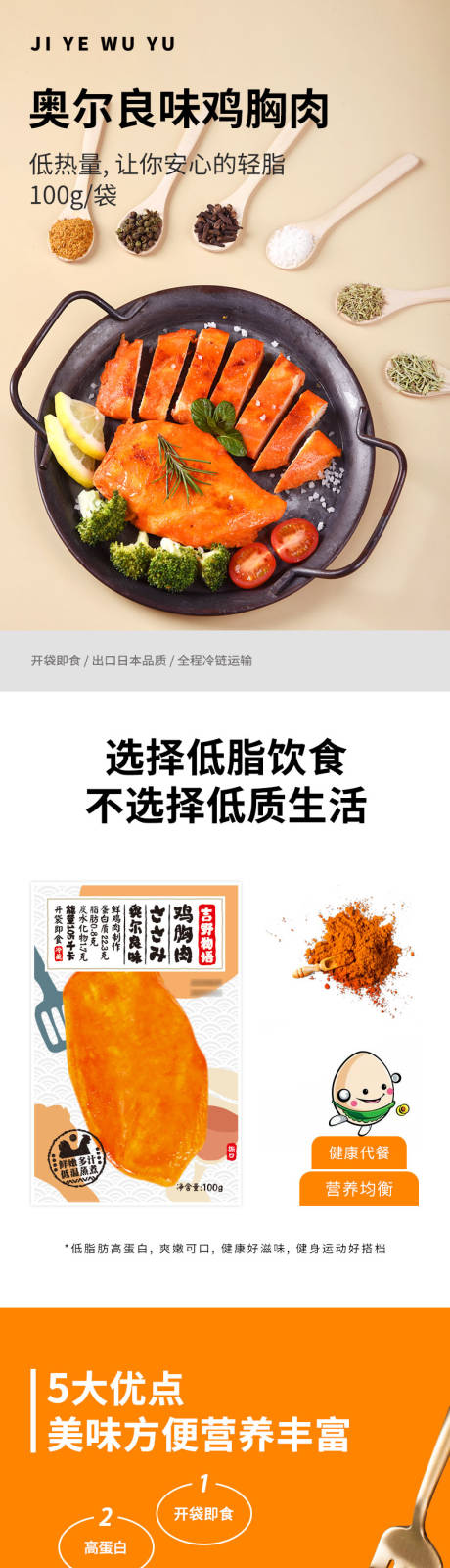 源文件下载【鸡胸肉商品详情页】编号：92410019529031755