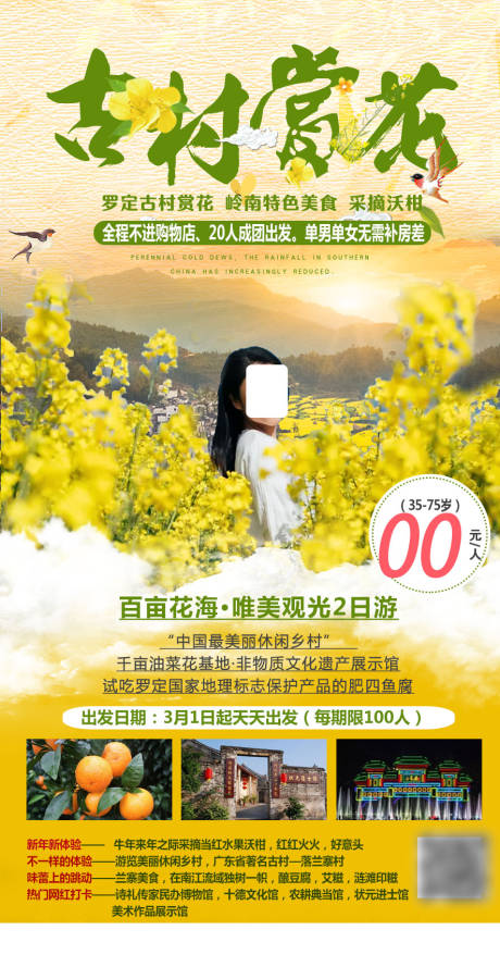 源文件下载【赏花油菜花海报】编号：85390019170112692