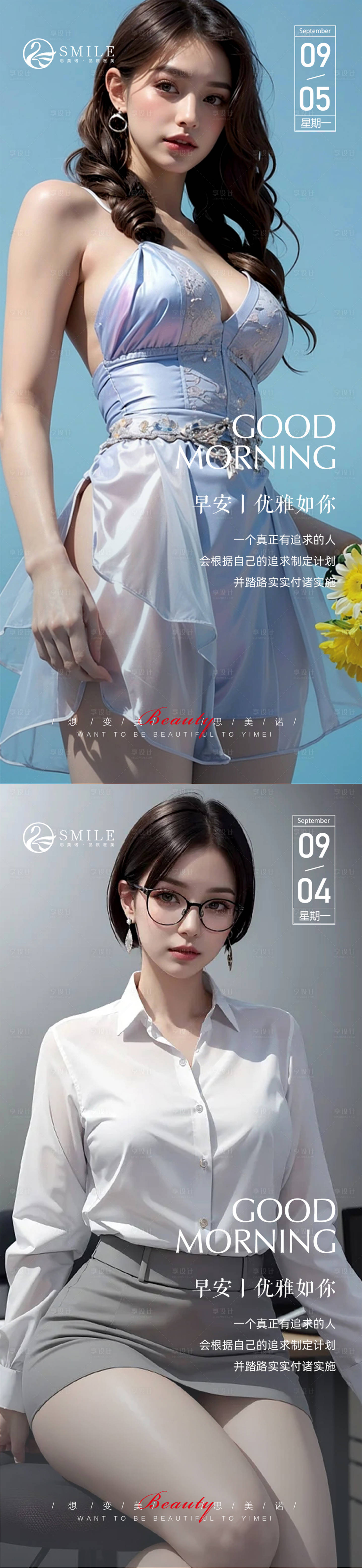 源文件下載【享設計】搜索編號：89010019100214459【醫美早安分享海報】