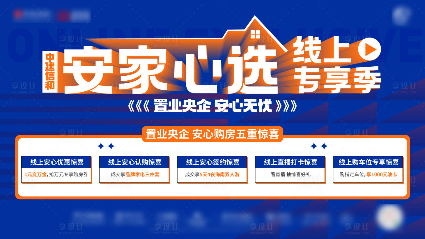 源文件下載【享設計】搜索編號：91520019087174416【線上看房五重禮活動展板】
