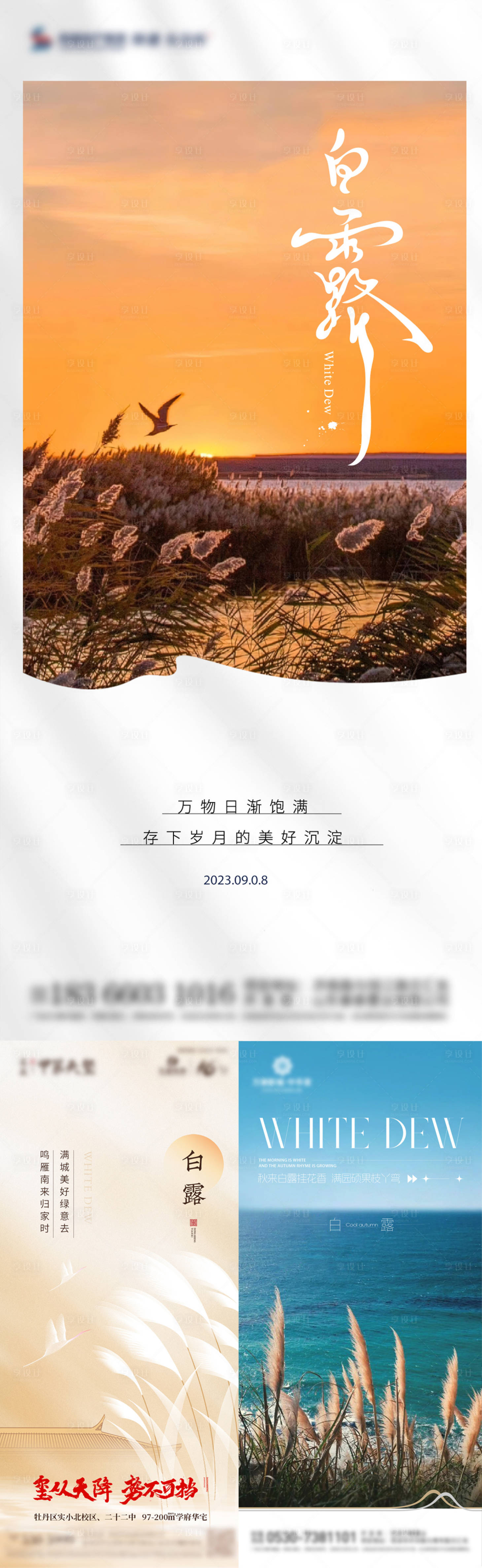 源文件下载【享设计】搜索编号：75820019196257752【地产白露节气海报】