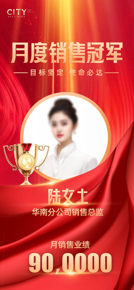 源文件下载【销售喜报冠军海报】编号：54210019386046720
