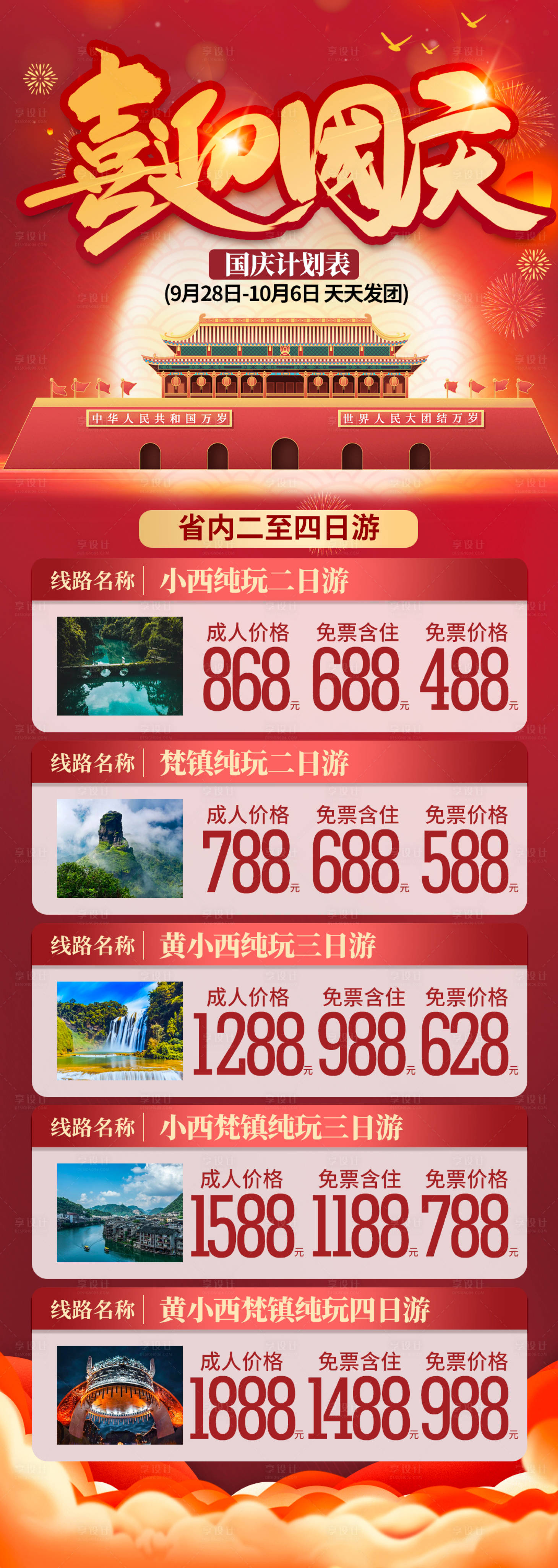 源文件下载【国庆贵州旅游合集海报】编号：52620019470792275