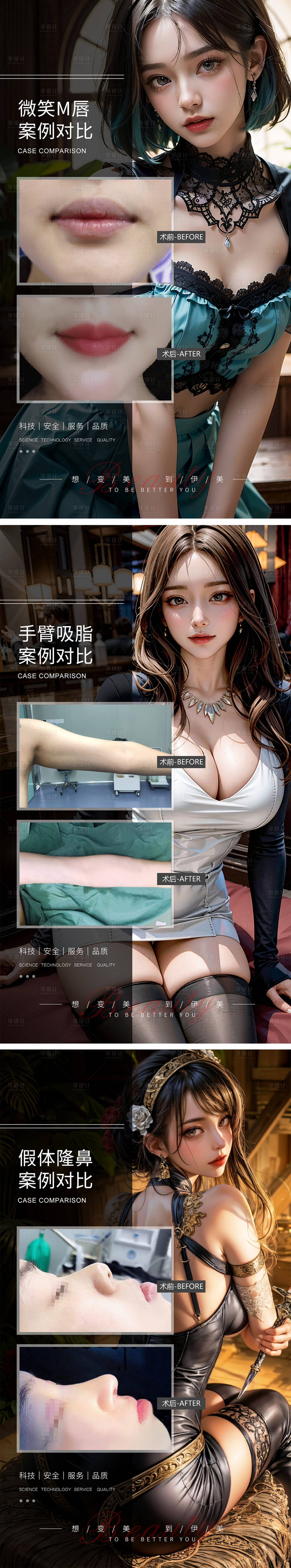 源文件下載【享設計】搜索編號：91660019478257467【醫美整形案例對比海報】