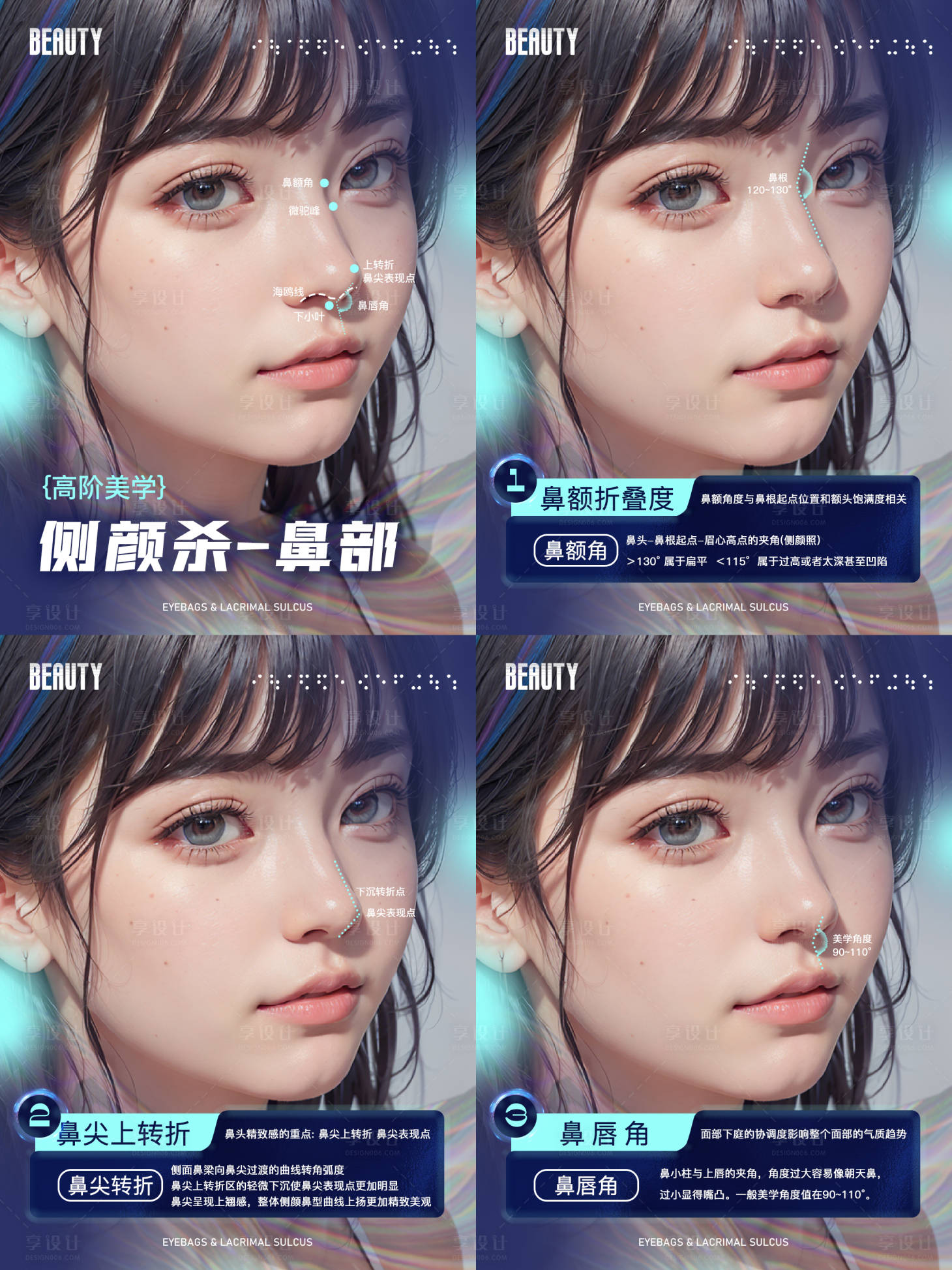 源文件下载【医美科普侧颜杀鼻部海报】编号：40230019568365713