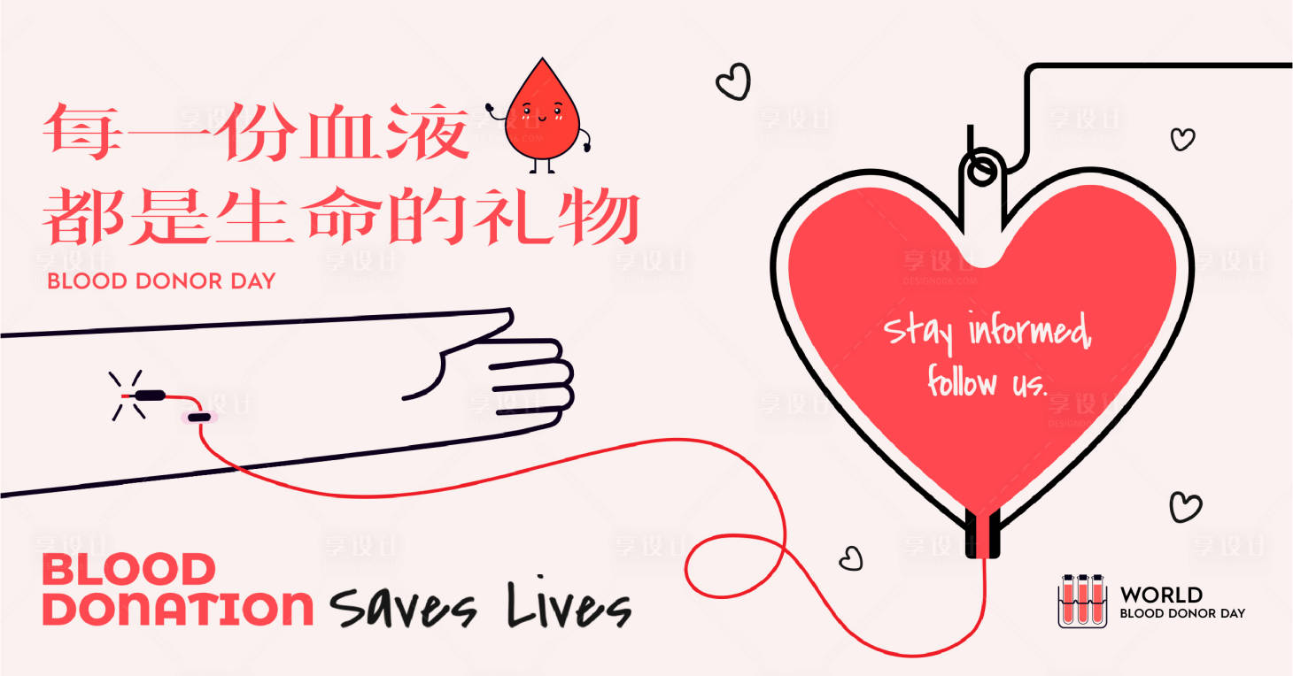 源文件下載【享設計】搜索編號：46540019434246217【世界獻血日海報】