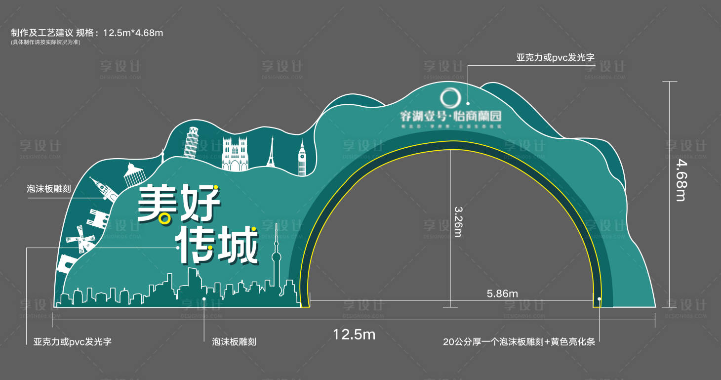 源文件下載【享設計】搜索編號：68490019250731099【房地產異形龍門架】
