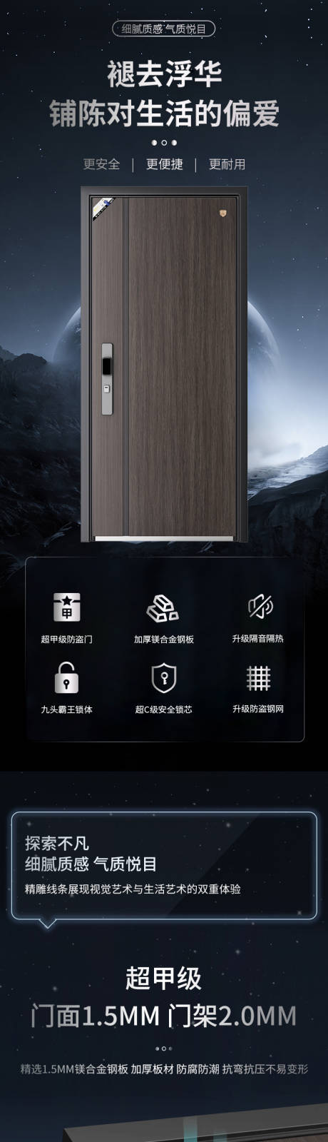 源文件下载【精钢防盗门电商详情页】编号：65190019312852692