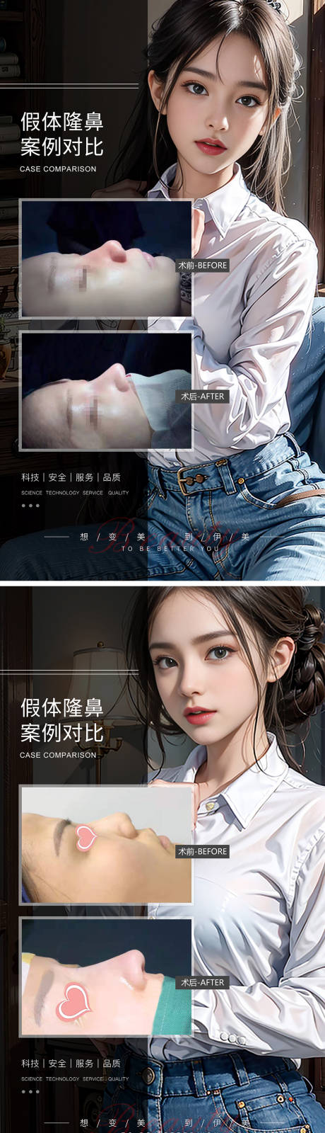 源文件下载【假体隆鼻案例对比海报】编号：43070019336833740