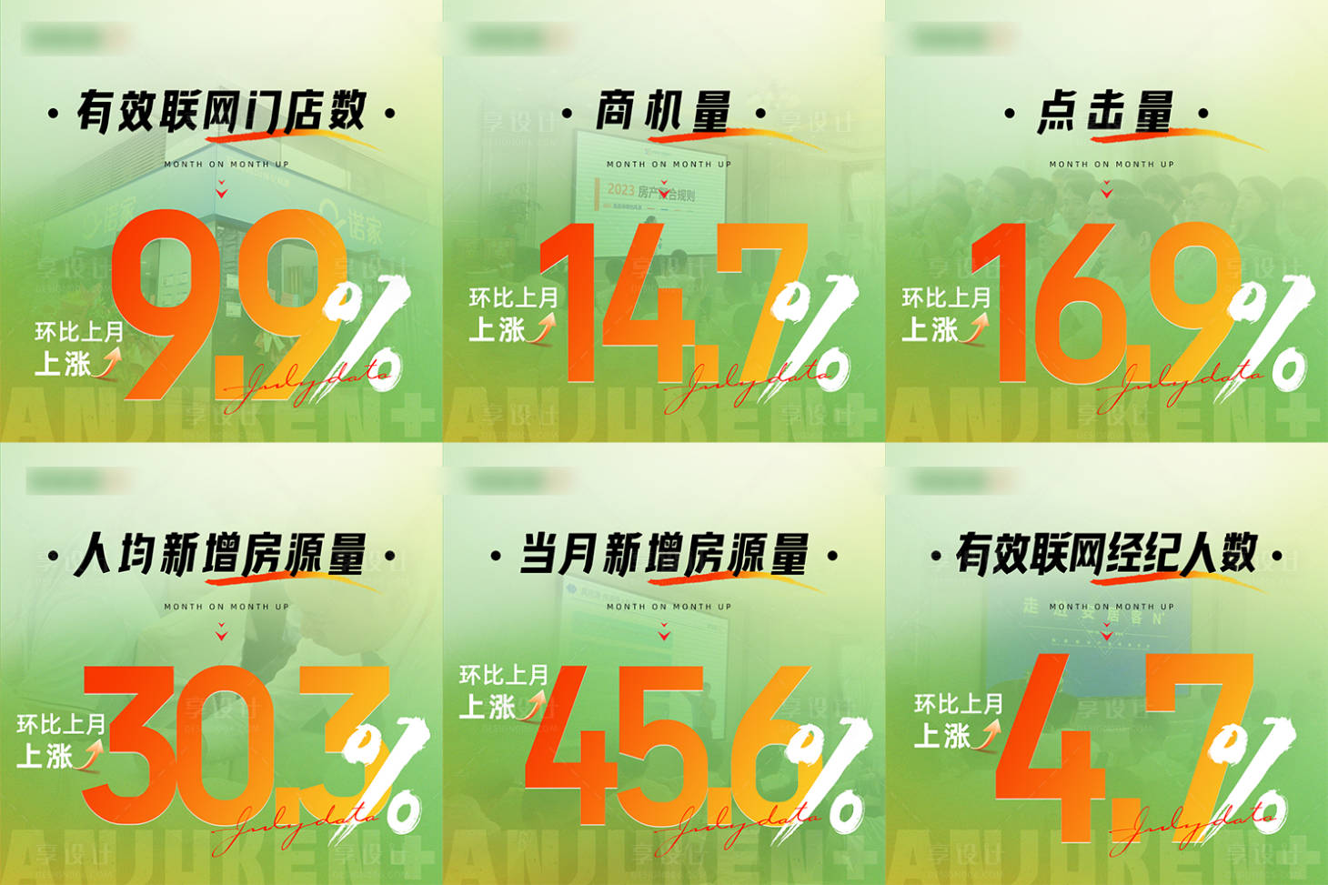 源文件下載【享設(shè)計】搜索編號：32240019411134051【月度數(shù)據(jù)回顧六宮格圖】