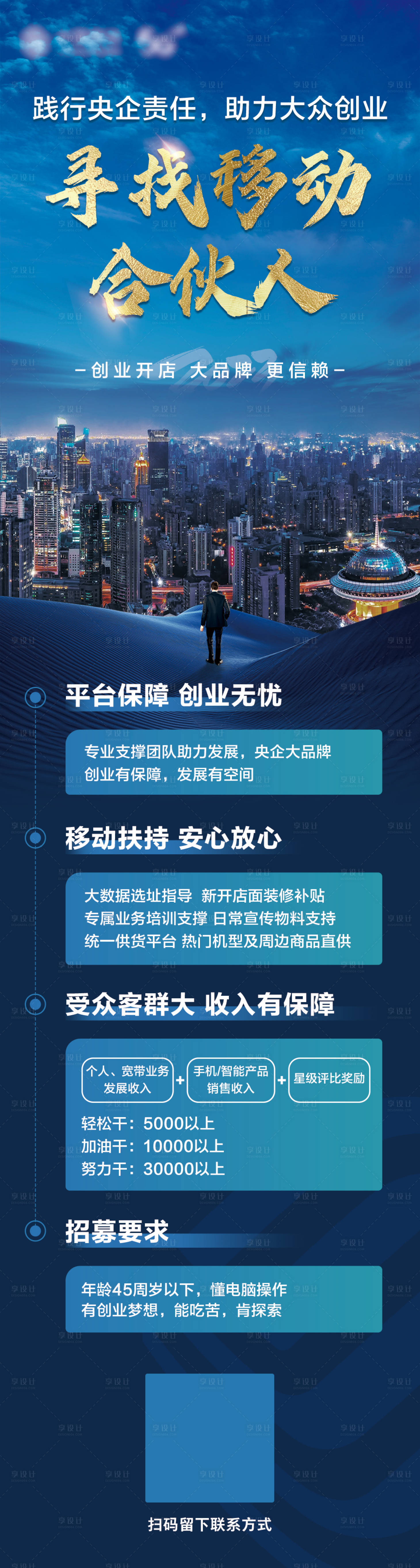 源文件下載【享設(shè)計】搜索編號：30100019225052868【尋找合伙人創(chuàng)業(yè)合作開店長圖海報】
