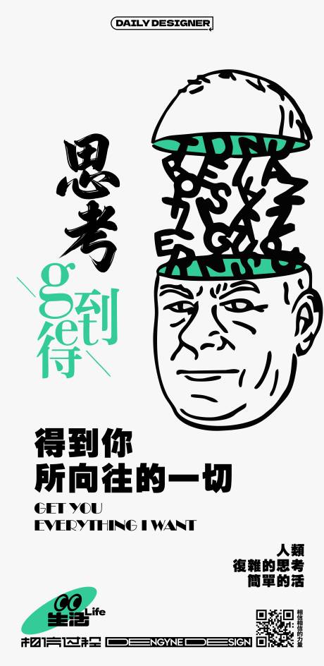 编号：20230919231748100【享设计】源文件下载-人生计划思考人物创意海报