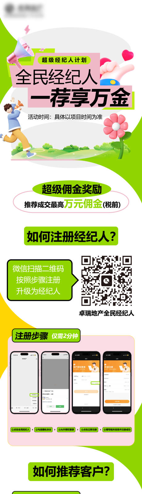 编号：20230914183856673【享设计】源文件下载-地产全全民经纪人流程长图