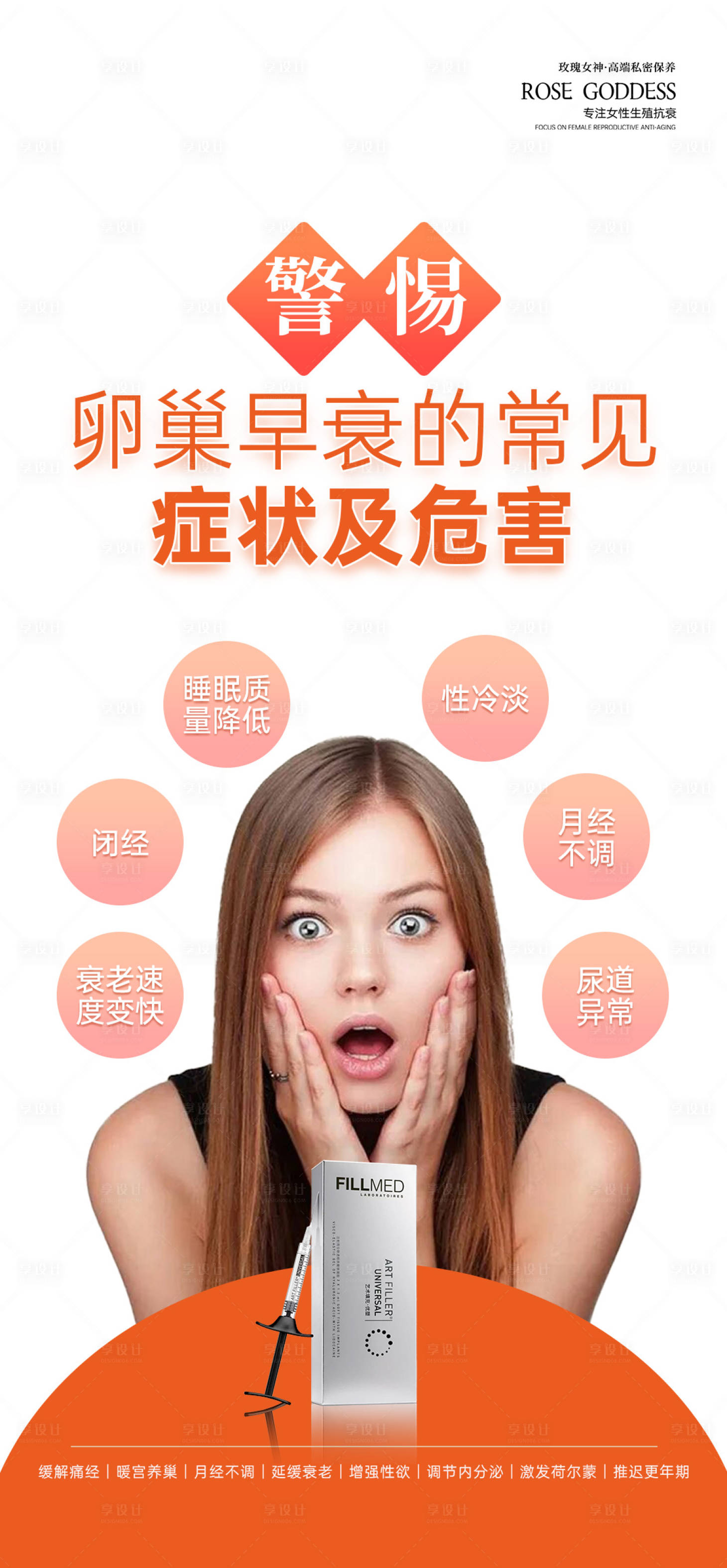 源文件下载【卵巢早衰的危害海报】编号：52060019524555558