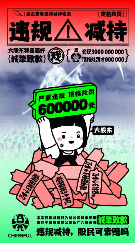 源文件下載【享設計】搜索編號：66030019225976116【違規(guī)減持海報】