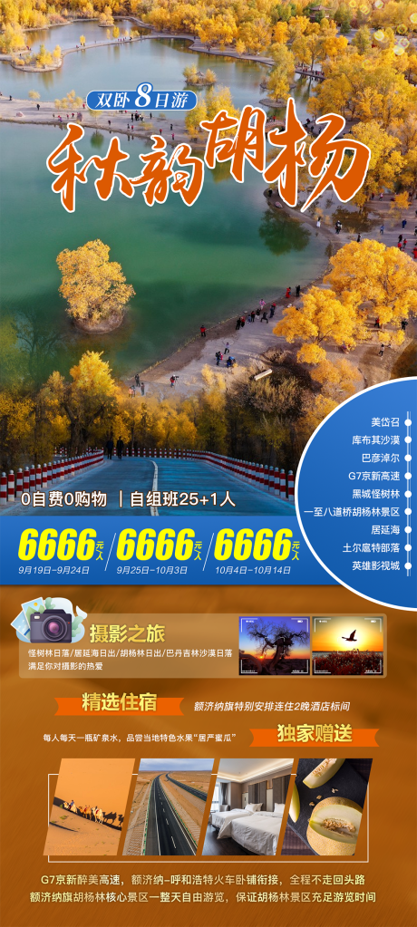源文件下载【秋韵胡杨旅游海报】编号：63380019579208487