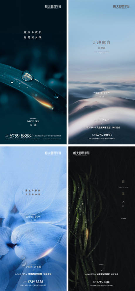 源文件下载【享设计】搜索编号：60440019086206135【地产白露节气系列海报】