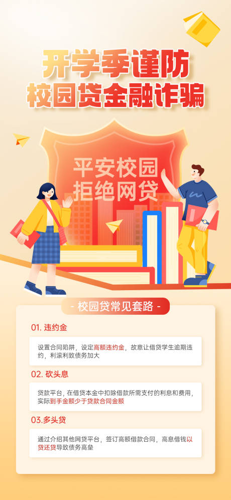 源文件下载【享设计】搜索编号：62500019563231133【校园金融网贷防诈宣传海报】