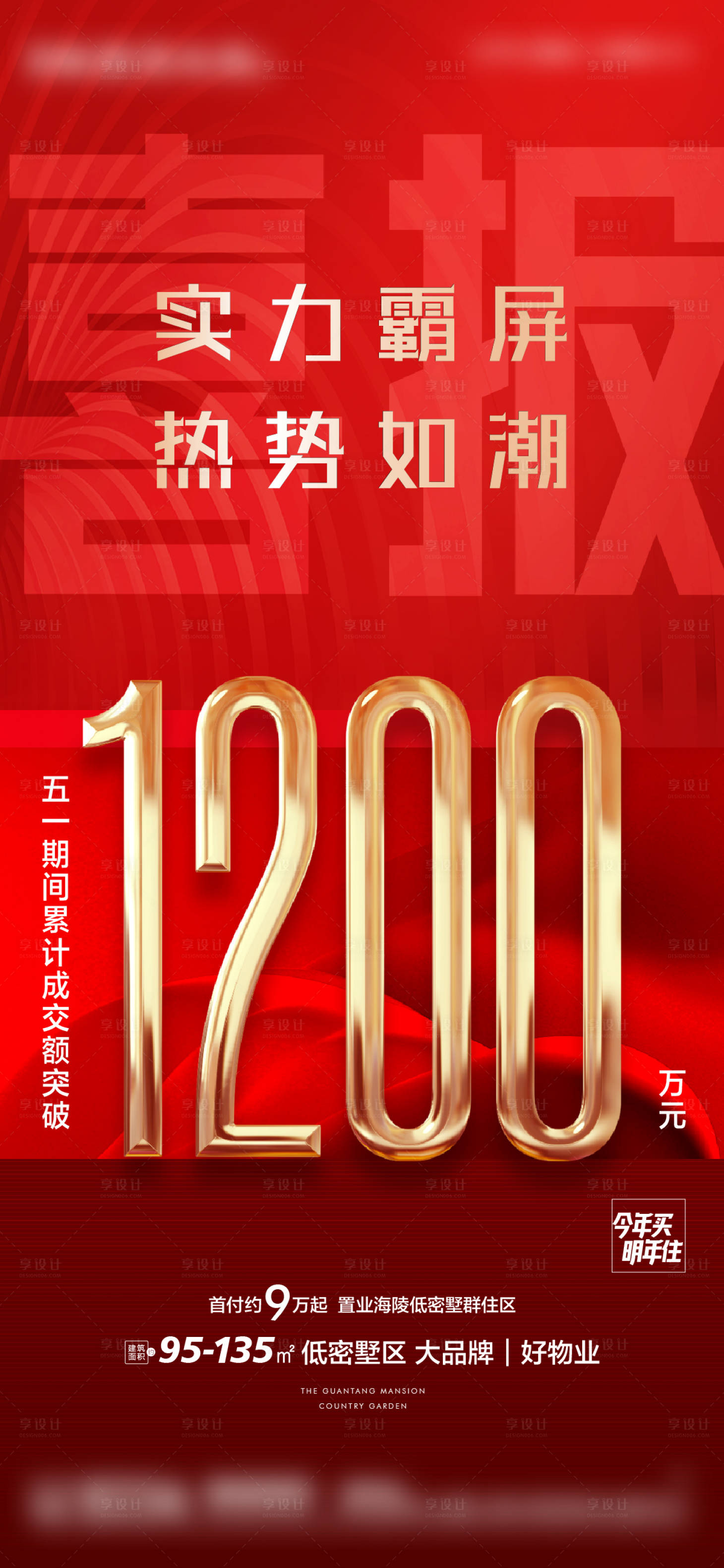 源文件下載【享設計】搜索編號：18310019533917867【房地產熱銷喜報海報】